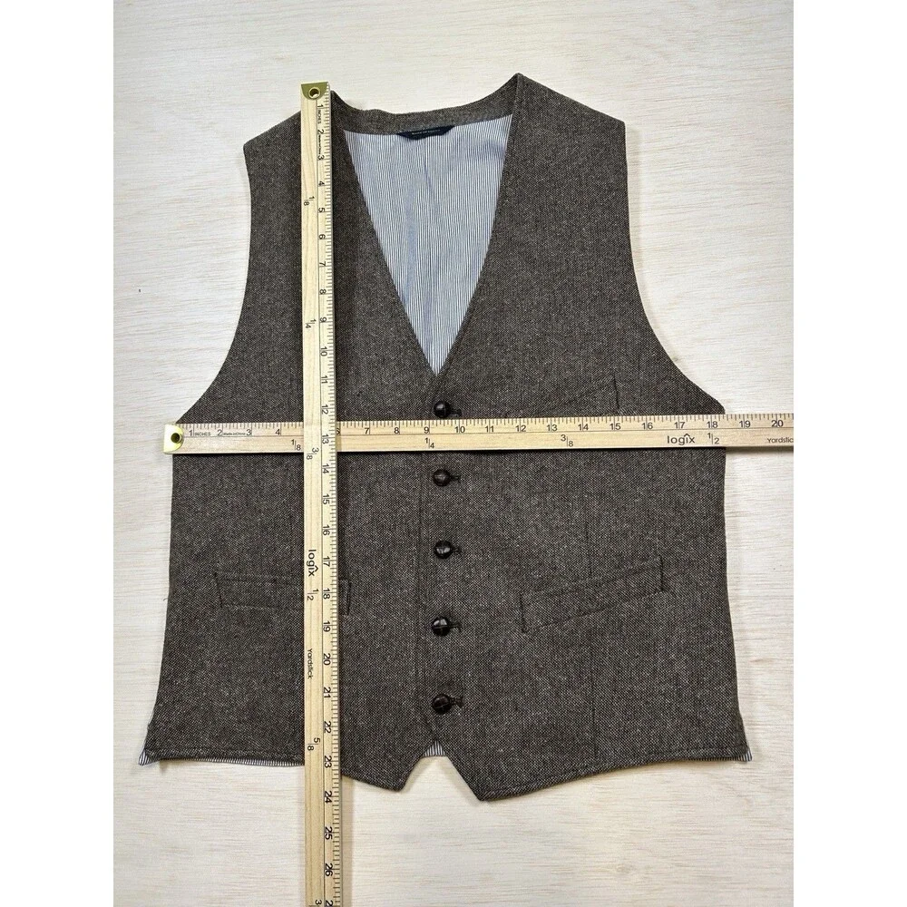 Banana Republic Vest Mens Brown Medium Wool Blend Lined 100% Cotton Corpcore